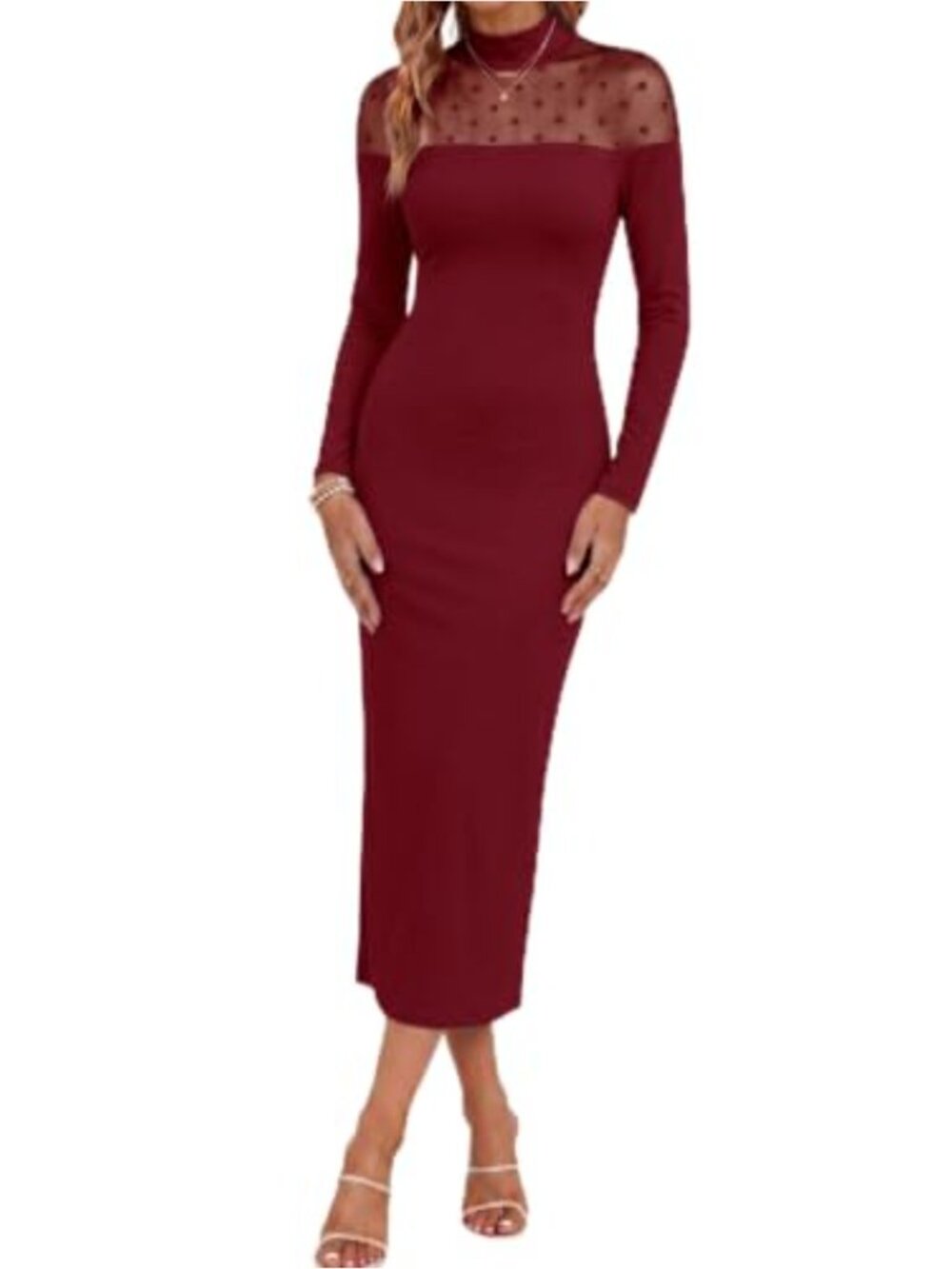 Long Sleeve Bodycon Maxi Dress Lace Dress for Women